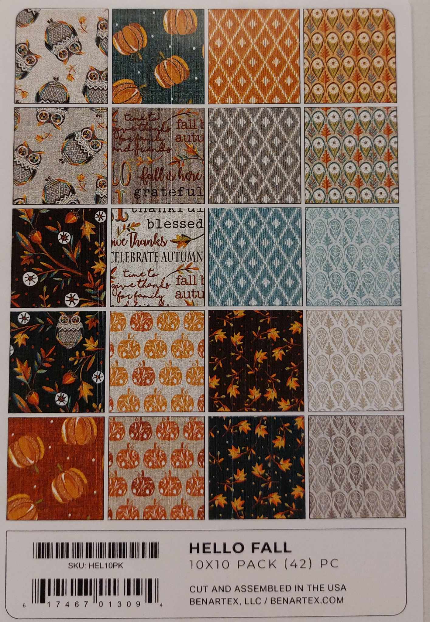 Hello Fall Charm Pack 10x10